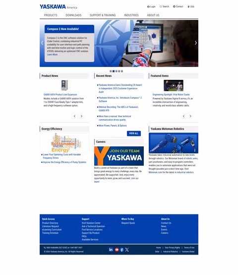 Yaskawa-America Homepage 1440px