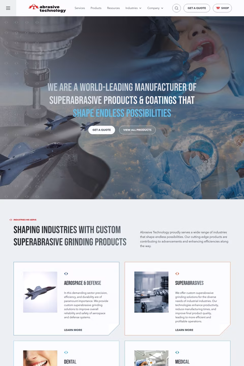 Abrasive-Technology Homepage 1440px
