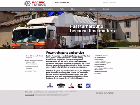 Pacific-Torque Homepage 1440px