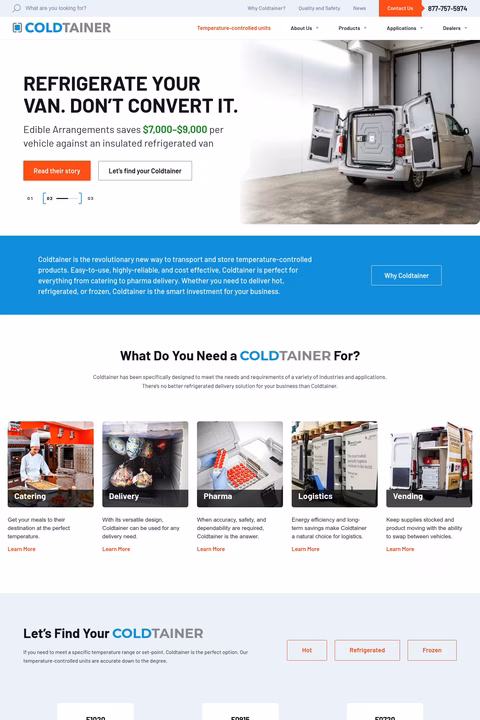 Coldtainer-Usa Homepage 1440px