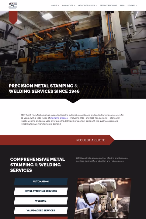 Odm-Tool-Manufacturing Homepage 1440px
