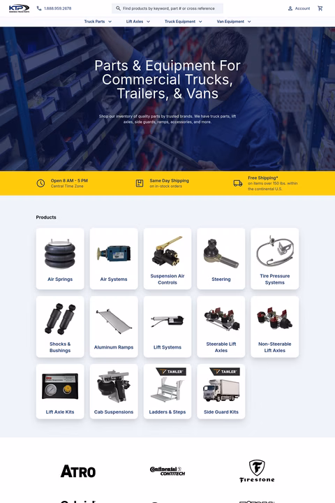 Kenosha-Truck-Parts Homepage 1440px