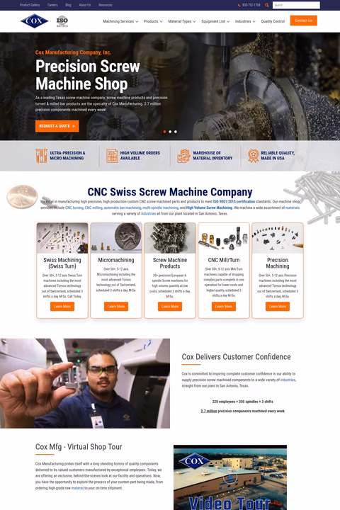 Cox-Manufacturing Homepage 1440px