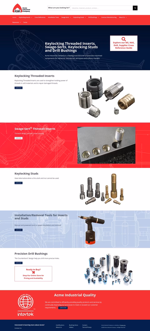 Acme-Industrial Homepage 1440px