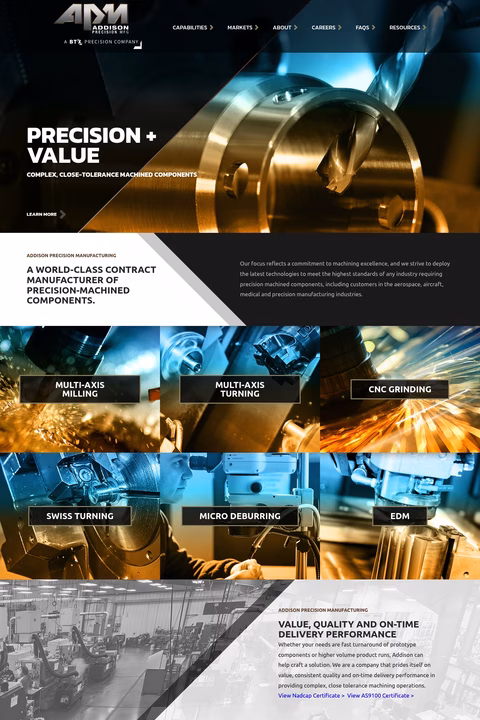 Addison-Precision Homepage 1440px