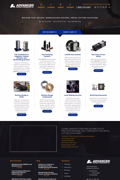Advanced-Machine-Engineering Homepage 1440px