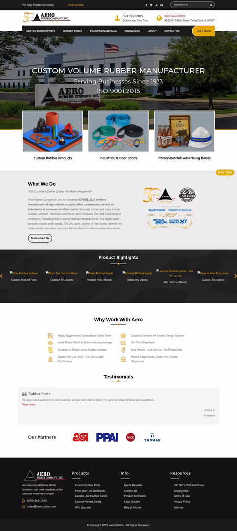 Aero-Rubber-Company Homepage 1440px