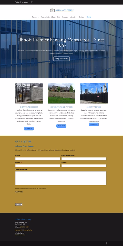 Alliance-Fence-Corp Homepage 1440px
