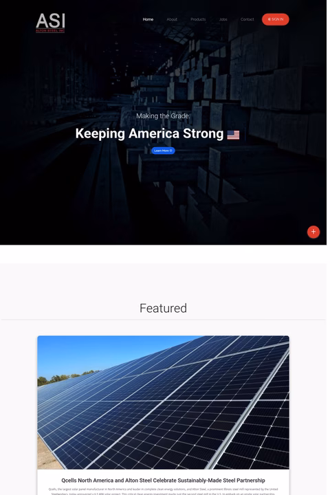 Alton-Steel Homepage 1440px