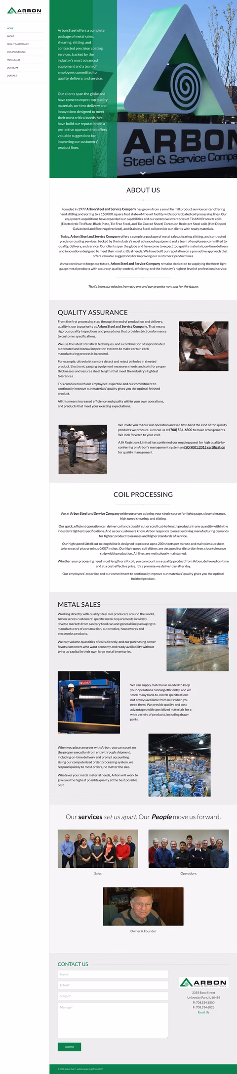 Arbon-Steel-Services Homepage 1440px