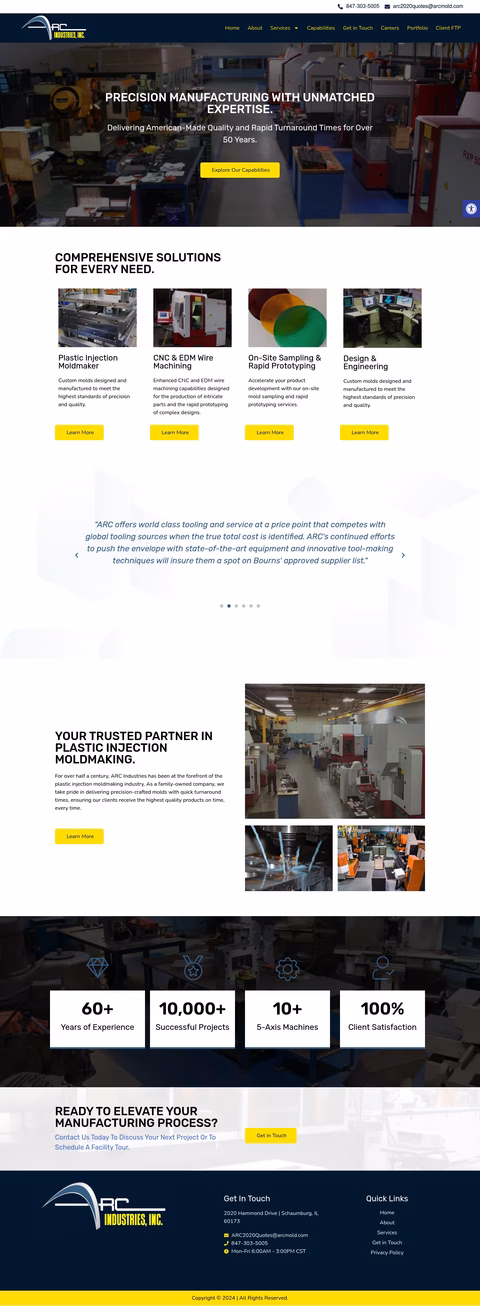 Arc-Industries Homepage 1440px