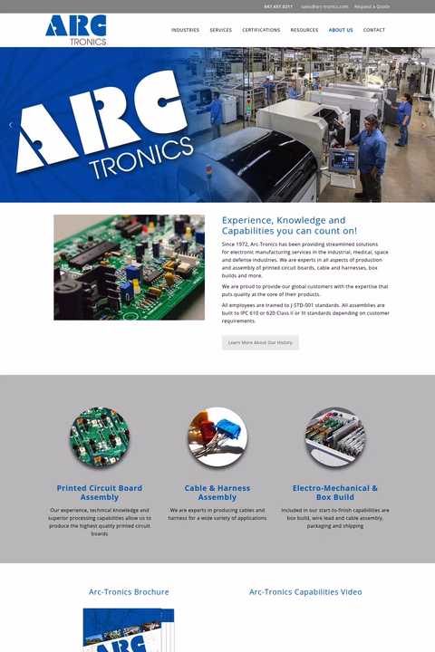 Arc-Tronics Homepage 1440px