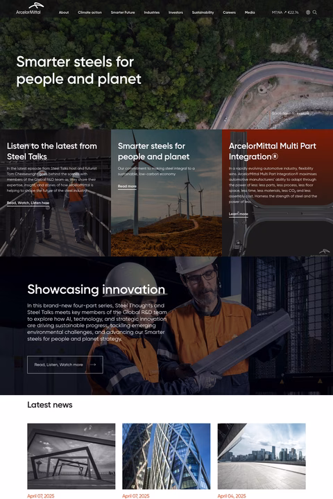 Arcelormittal Homepage 1440px