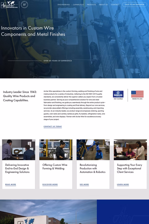 Archer-Wire-International Homepage 1440px