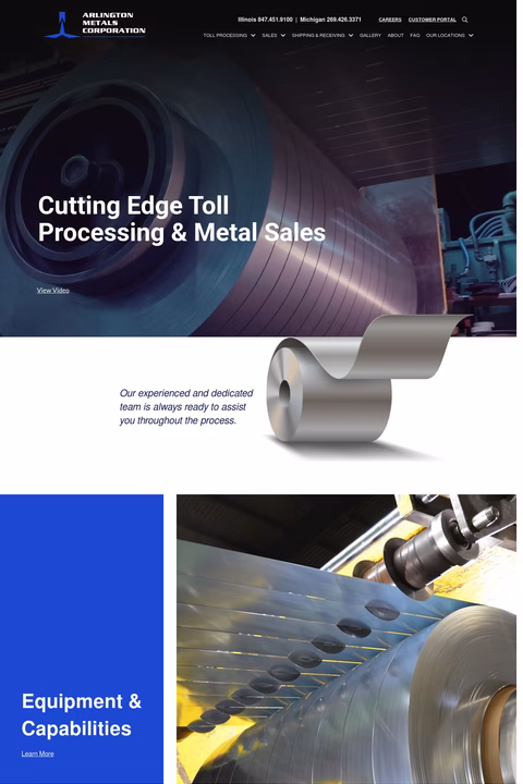 Arlington-Metals Homepage 1440px