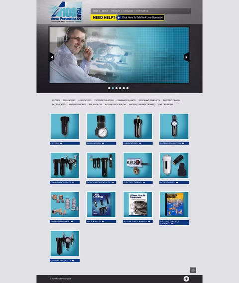 Arrow-Pneumatics Homepage 1440px