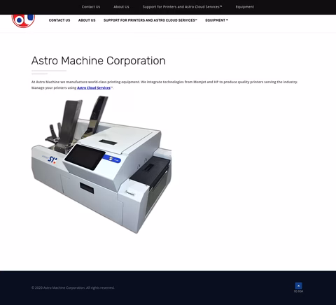 Astro-Machine Homepage 1440px