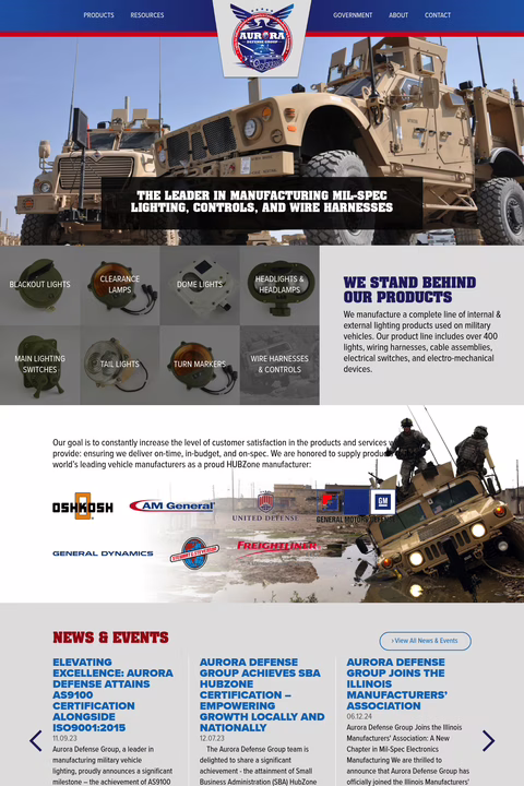 Aurora-Defense-Group Homepage 1440px