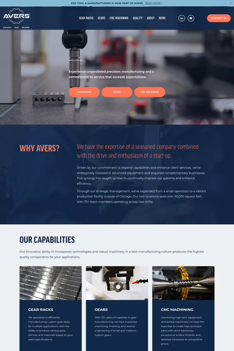 Avers-Machine-Manufacturing Homepage 1440px