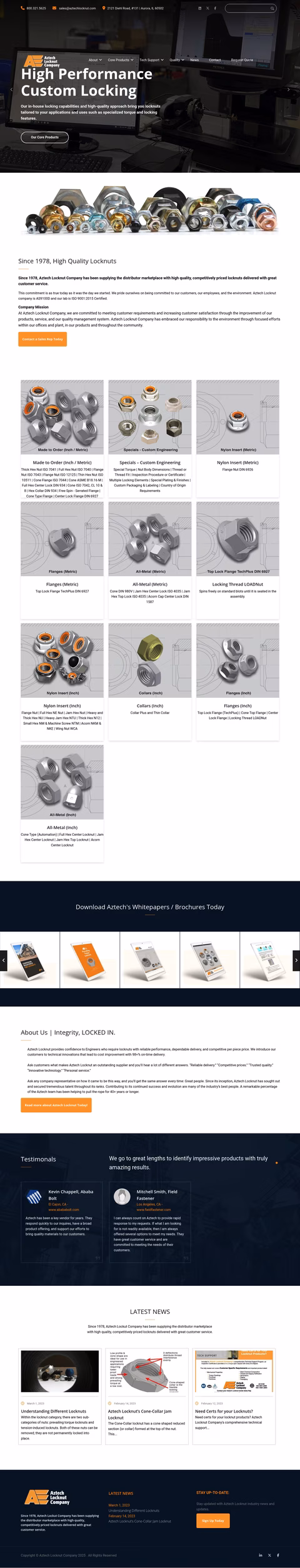 Aztech-Locknut-Company Homepage 1440px