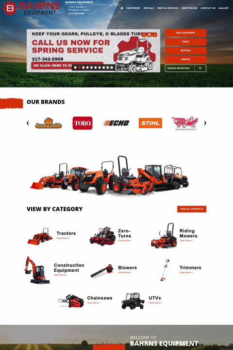 Bahrns-Equipment Homepage 1440px