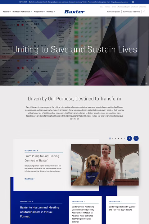 Baxter-Healthcare Homepage 1440px