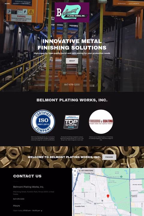 Belmont-Plating-Works Homepage 1440px