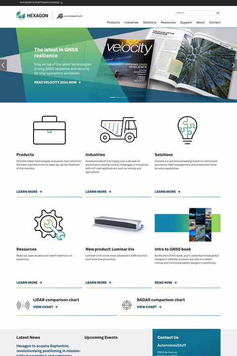 Autonomoustuff Homepage 1440px