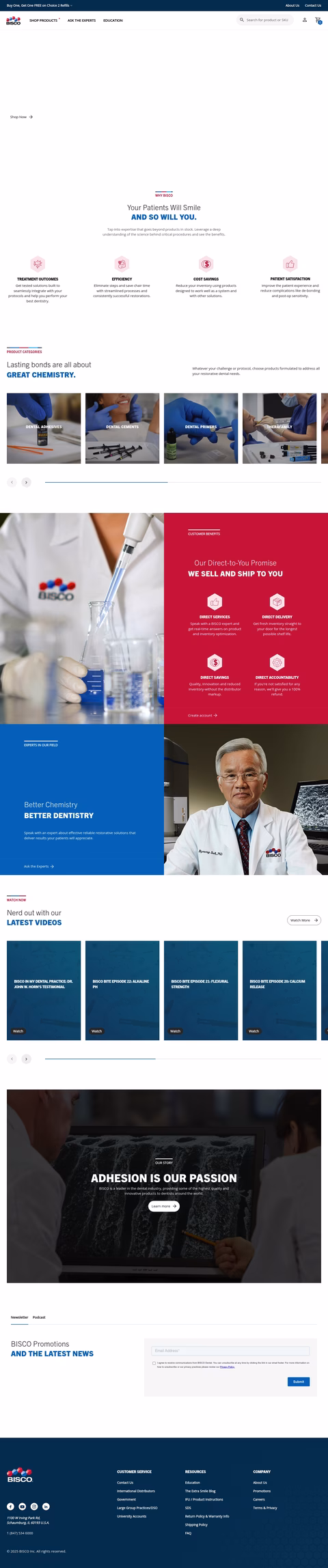 Bisco-Dental-Products Homepage 1440px