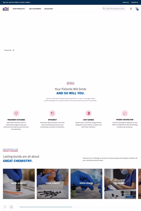 Bisco-Dental-Products Homepage 1440px