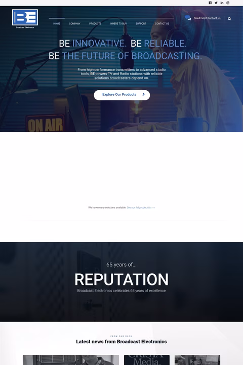 Broadcast-Electronics Homepage 1440px