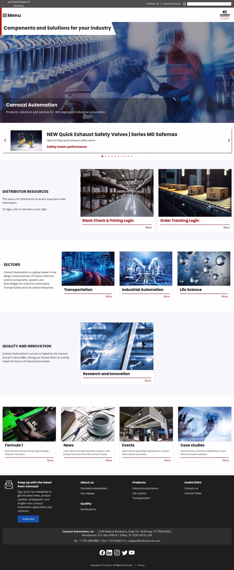 Camozzi-Group Homepage 1440px