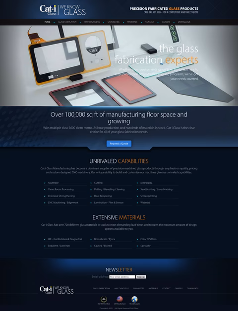Cat-I-Glass Homepage 1440px