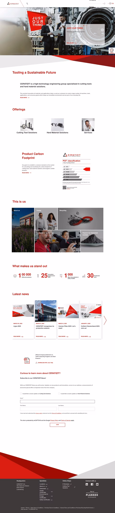 Ceratizit Homepage 1440px