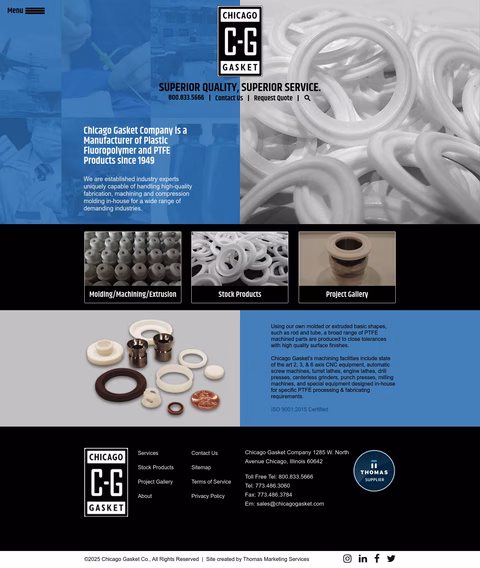Chicago-Gasket-Company Homepage 1440px