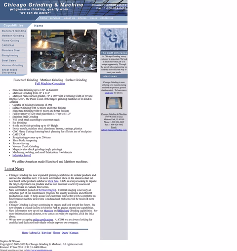 Chicago-Grinding-Machine-Co Homepage 1440px