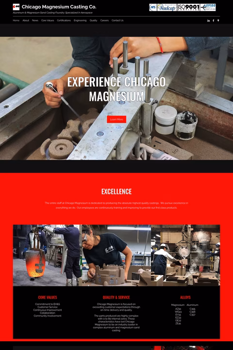 Chicago-Magnesium-Casting-Company Homepage 1440px