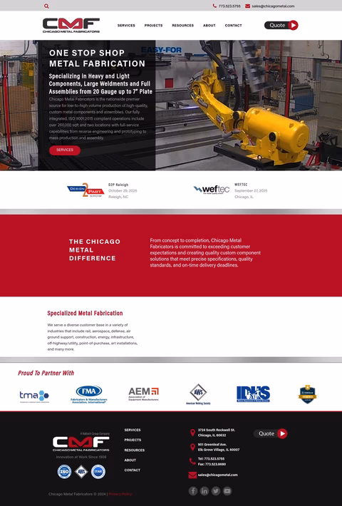 Chicago-Metal-Manufacturing Homepage 1440px