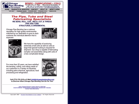 Chicago-Pipe-Bending-Coil-Company Homepage 1440px