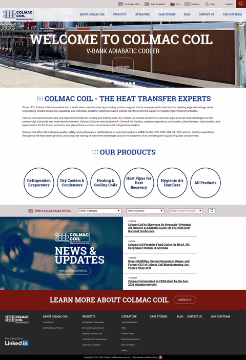 Colmac-Coil Homepage 1440px