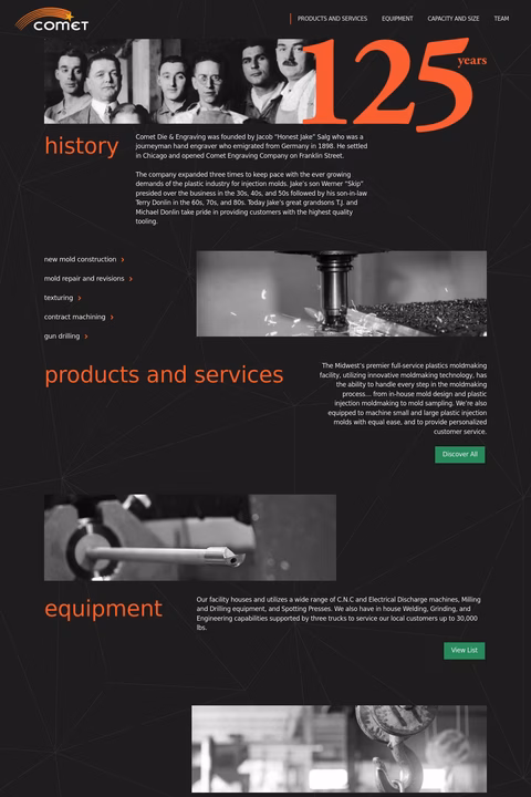 Comet-Die-Engraving-Co Homepage 1440px