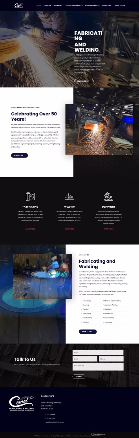 Comet-Fabricating-Welding Homepage 1440px