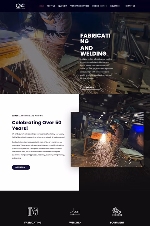 Comet-Fabricating-Welding Homepage 1440px
