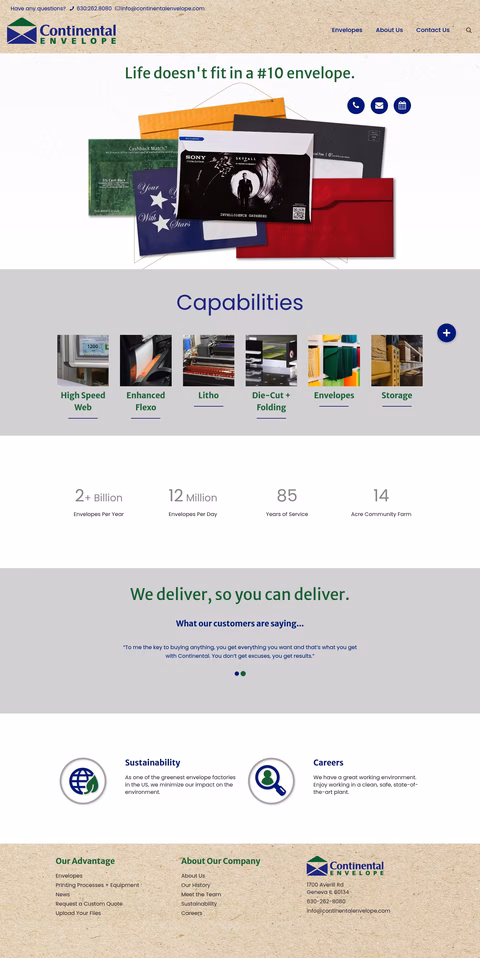 Continental-Envelope Homepage 1440px