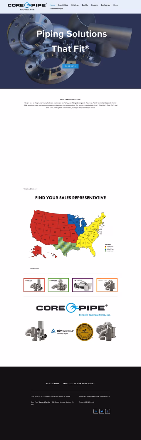 Corepipe Homepage 1440px