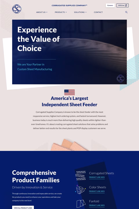 Corrugated-Supplies-Company Homepage 1440px