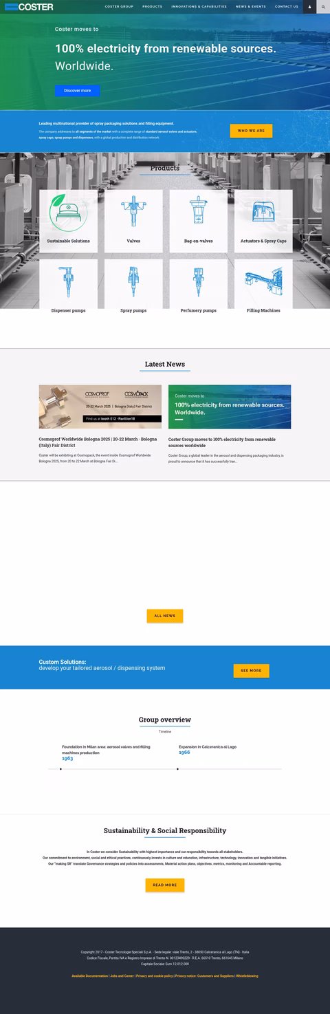 Coster-Group Homepage 1440px