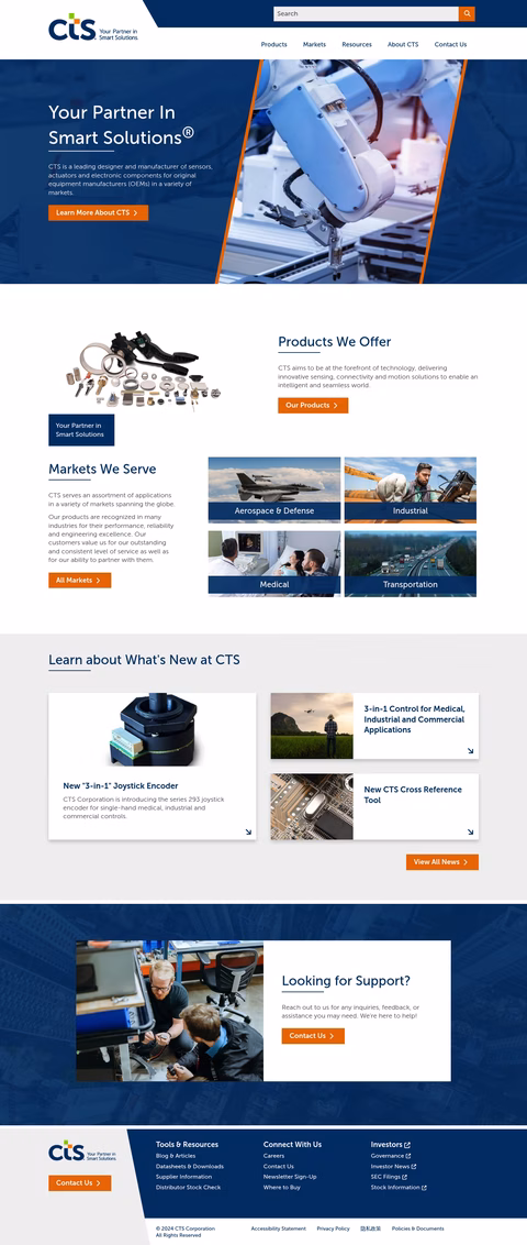 Cts-Corporation Homepage 1440px