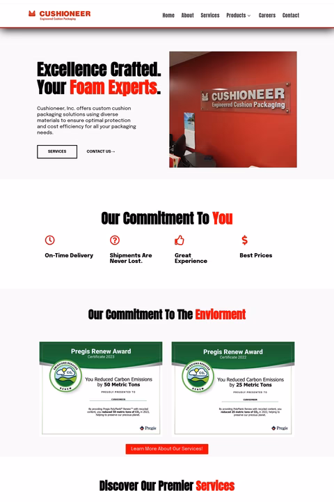 Cushioneer Homepage 1440px