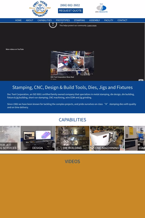 Dec-Tool-Corporation Homepage 1440px